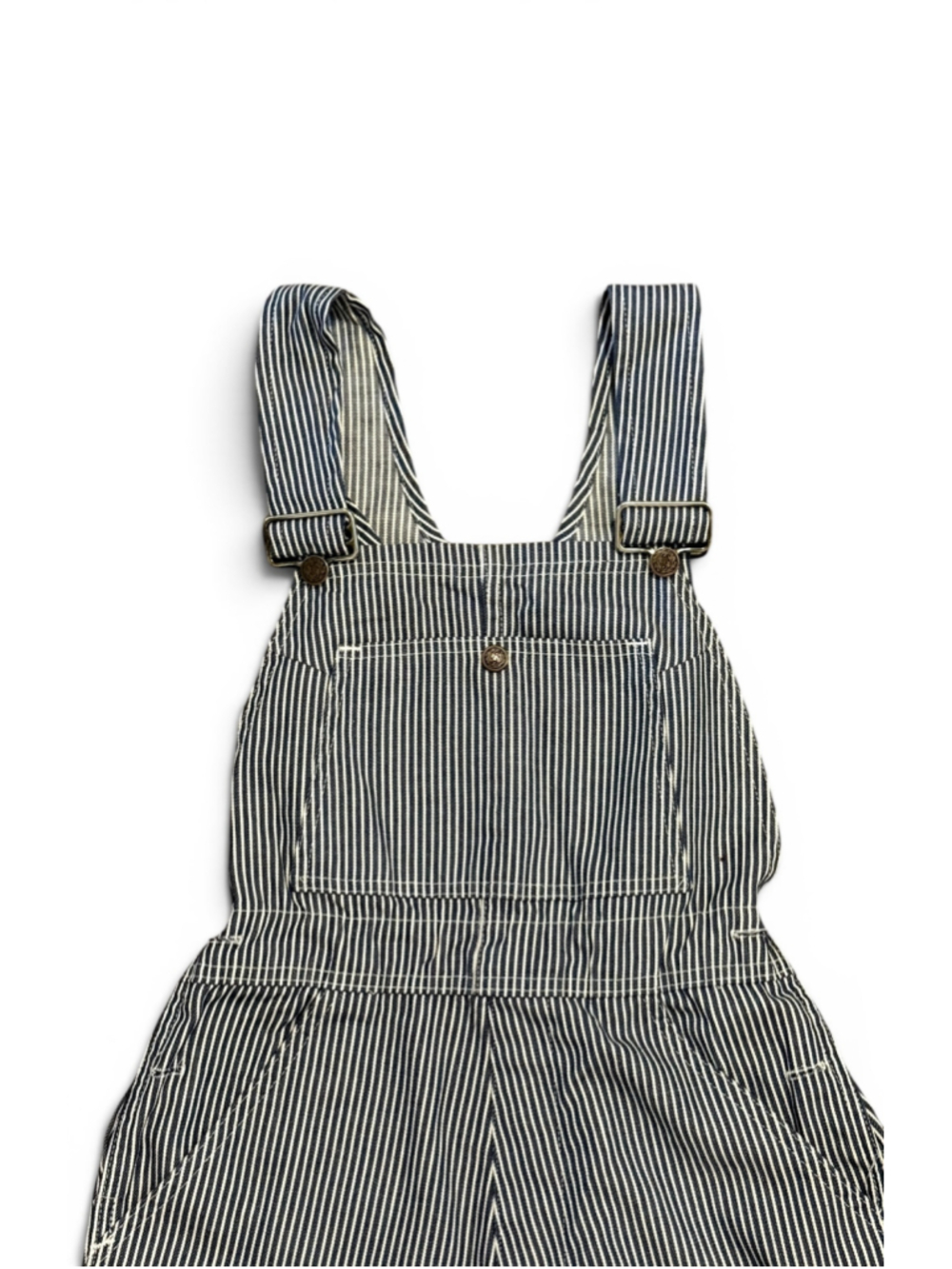 Vtg 70s Sears JR Bazaar Womens Hickory Stripe Overalls Railroad Denim Bibs Sz S - Picture 8 of 11